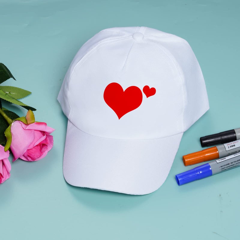 Yookat 10 Pieces Baseball Caps - White DIY Sun Hats for Kids - Image 5